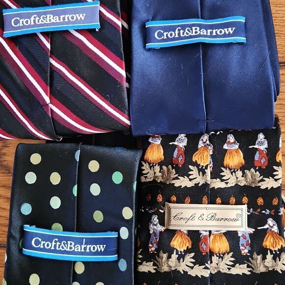 All Silk Croft & Bar set of 4 ties - Picture 4 of 4